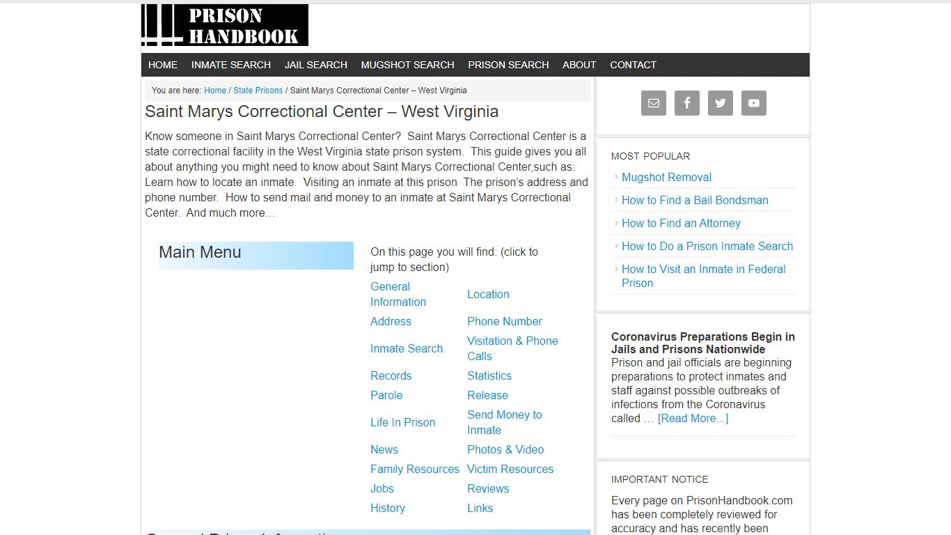 Saint Marys Correctional Center – West Virginia